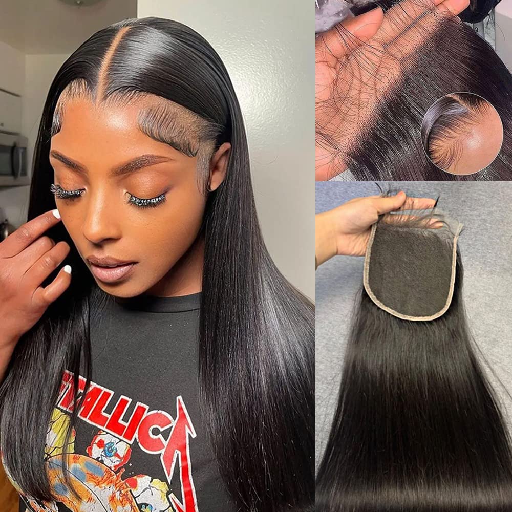 5x5 HD Invisible Lace with Baby Hair Straight Human Hair