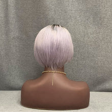Load image into Gallery viewer, grey color short hair wig

