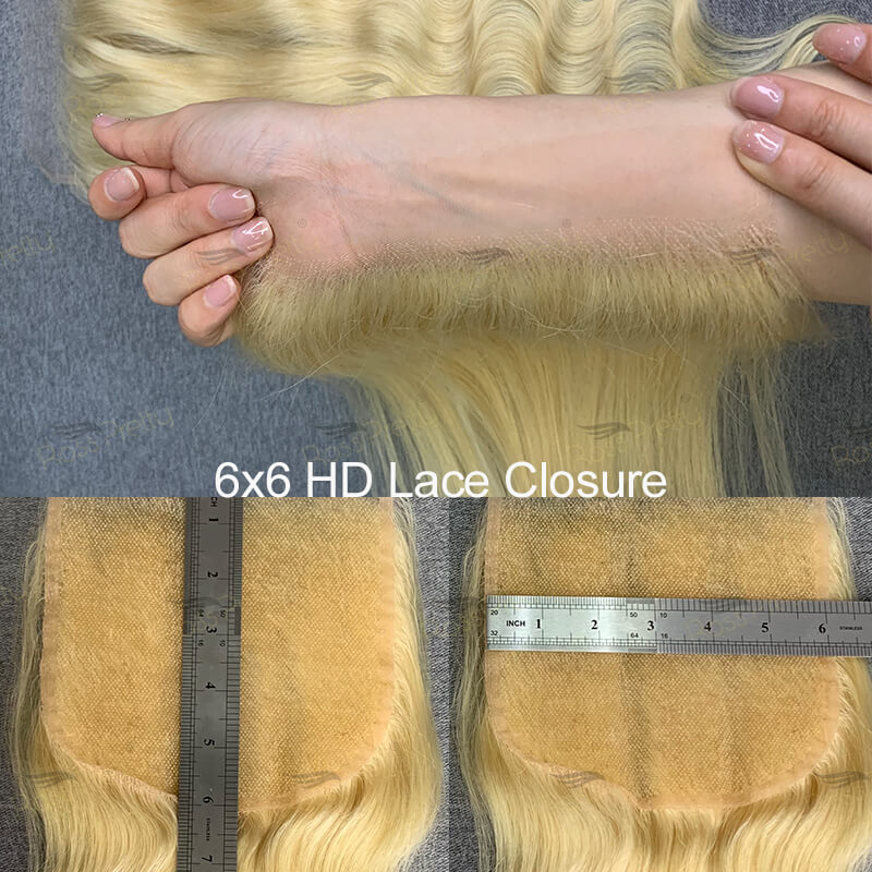 6x6 HD Lace Closure 613 Blonde Human Hair