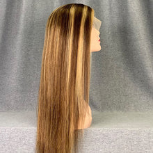 Load image into Gallery viewer, Highlight Piano Frontal Wig Straight P4/27 Honey Blonde Virgin Hair
