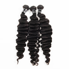 Load image into Gallery viewer, Brazilian Loose Deep Wave Bundles Human Hair Weave Natural Color
