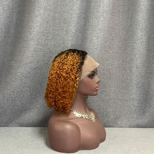 Load image into Gallery viewer, Curly Wave 1b-350 Human Hair C Side Part Lace Wig
