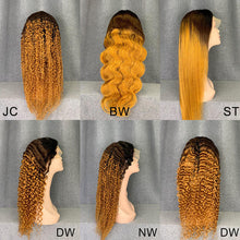 Load image into Gallery viewer, 5 Textures Ombre Wigs Straight &amp; Curly 13x4 Lace Front Wig
