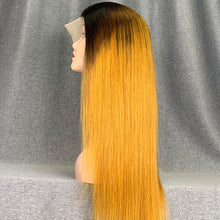 Load image into Gallery viewer, Ombre Wig 180% Density Straight 1b-4-Golden Color Human Hair Wig
