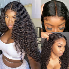 Load image into Gallery viewer, Deep Wave Transparent 13×4 Lace Front Wigs 100% Human Hair
