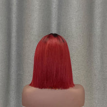 Load image into Gallery viewer, #1b/ 99j Bob Wig T Part Lace Straight Human Hair
