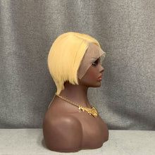 Load image into Gallery viewer, 613 Blonde Hair T Lace Pixie Wig Human Hair Straight Wig

