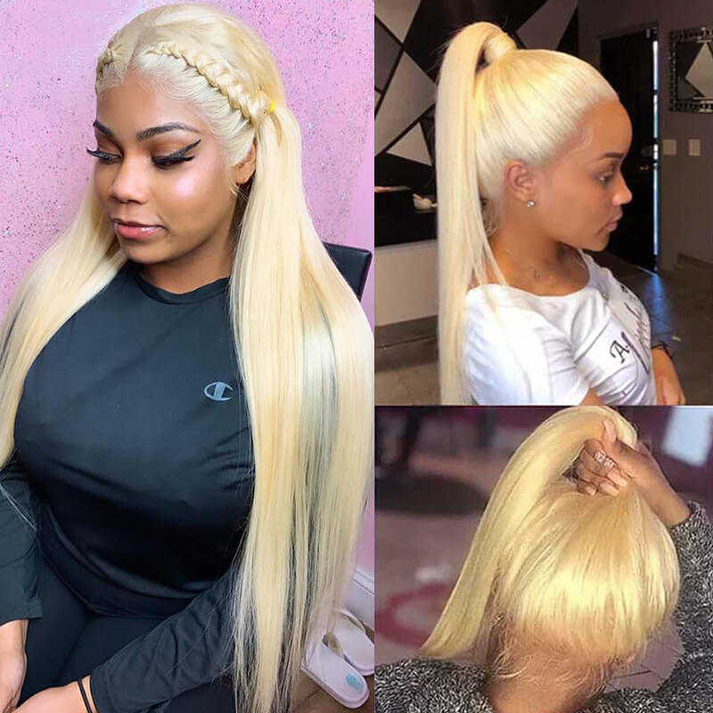 Blonde 360 Wig Glueless Install 613 Ponytail 360 Lace Wig
