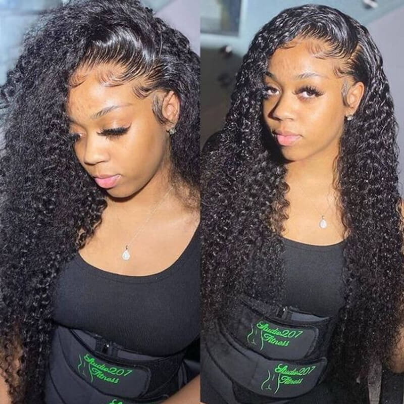 180% Density Jerry Curly 13x4 Lace Frontal Wig Human Hair