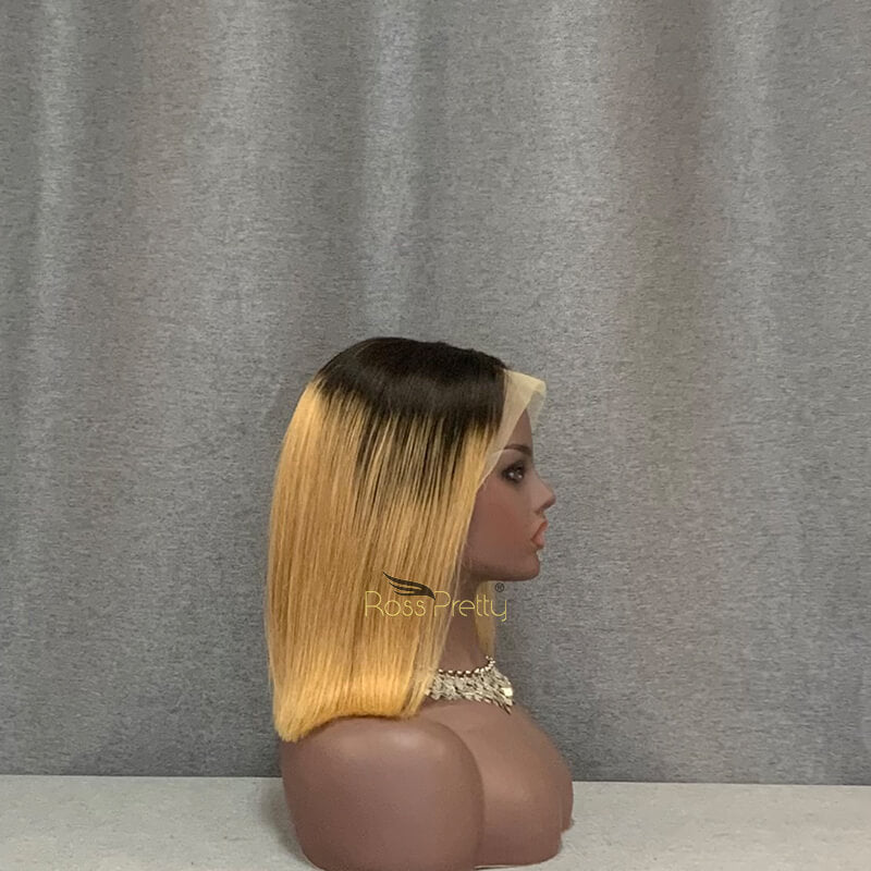 Ombre Honey Blonde 13×4 Lace Bob Wigs Straight Hair