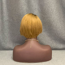 Load image into Gallery viewer, Ombre #1b-30 Color T Lace Pixie Wig Straight Human Hair
