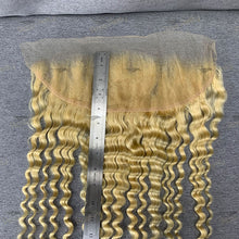 Load image into Gallery viewer, Deep Wave 13x4 Transparent Lace Frontal 613 Blonde Human Hair
