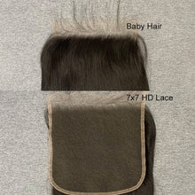 Load image into Gallery viewer, 7x7 HD Lace Closure With Baby Hair 100% Human Hair
