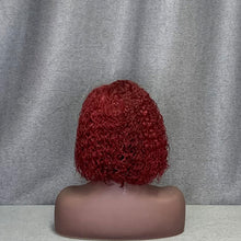 Load image into Gallery viewer, Curly Wave Burgundy Hair C Side Part Lace Wig
