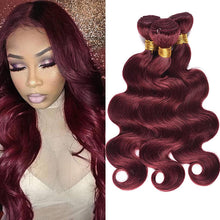 Load image into Gallery viewer, Burgundy Bundles 100% Real Human Hair Body Wave 3PCS
