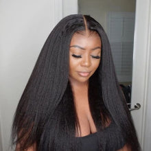 Load image into Gallery viewer, Kinky Straight 13×6 Lace Front Wigs Silky Human Hair
