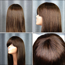 Load image into Gallery viewer, #2 Color Bang Wig Short Bob Wig Straight Hair 100% Virgin Human Hair
