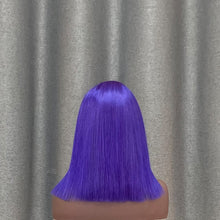 Load image into Gallery viewer, Purple Bob Wig 13x4 Lace Front Human Hair 12 Inch
