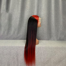 Load image into Gallery viewer, Red-1B-Red Straight Human Hair 13x4 Lace Front Wig
