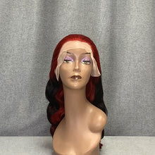 Load image into Gallery viewer, Red-1B-Red Body Wave Human Hair 13x4 Lace Front Wig
