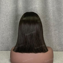 Load image into Gallery viewer, 10 Inch 13x4 Lace Front Bob Wig Natural Black Human Hair $120
