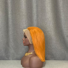 Load image into Gallery viewer, Orange Bob Wig Straight 13x4 Lace Front Human Hair
