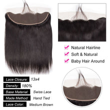Load image into Gallery viewer, Brazilian Straight 13*4 Lace Frontal With Baby Hair Human Hair
