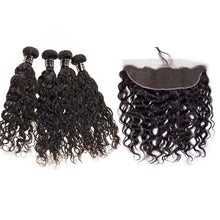 Load image into Gallery viewer, Brazilian Water Wave Human Hair 4 Bundles With 13X4 Frontal - Ross Pretty Hair Official
