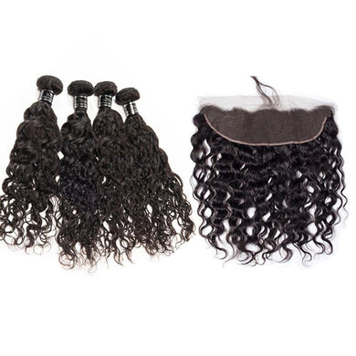 Brazilian Water Wave Human Hair 4 Bundles With 13X4 Frontal - Ross Pretty Hair Official