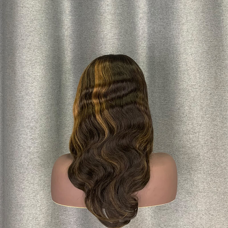 Customized Wig #2-30 Color Highlighted Human Hair 5x5 Lace Wig