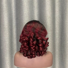 Load image into Gallery viewer, Loose Wave #1B/99j Ombre Burgundy Wig 13X4 Lace Wig 16 Inch
