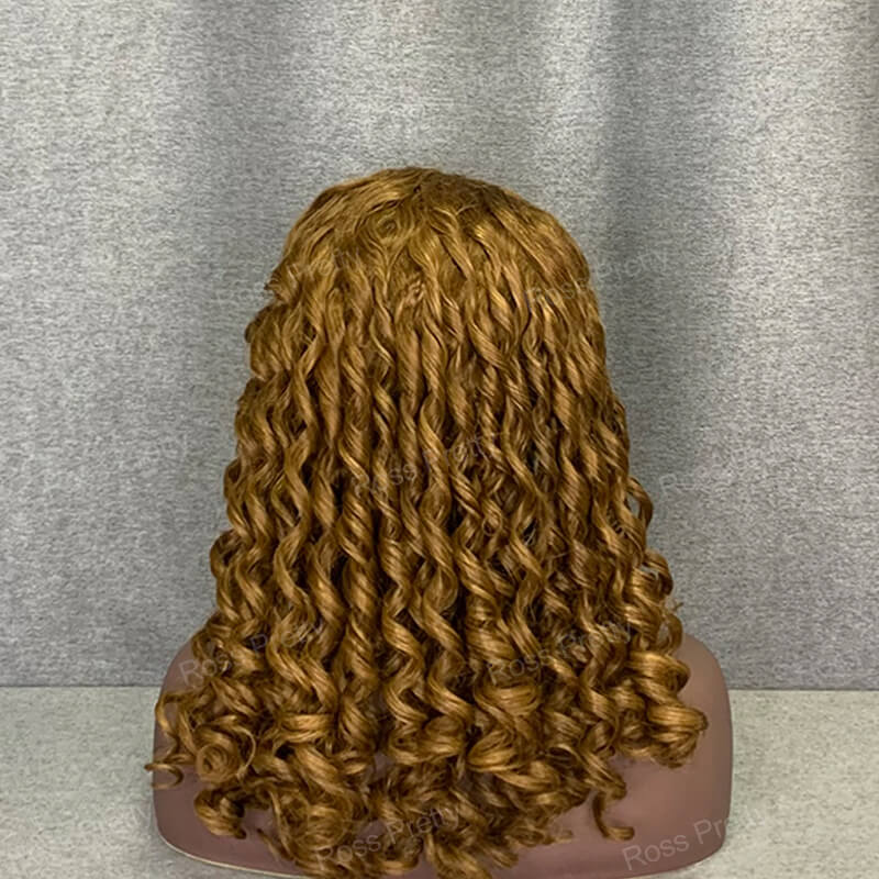 18 Inch Loose Curly #4 Brown Hair Lace Wig 13x4 Lace Front Wig