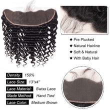 Load image into Gallery viewer, Deep Wave 13*4 Lace Frontal Brazilian Human Hair With Baby Hair
