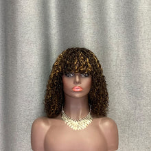 Load image into Gallery viewer, Highlight Wig Double Drawn Hair Pixie Curly Glueless Wig With Bang
