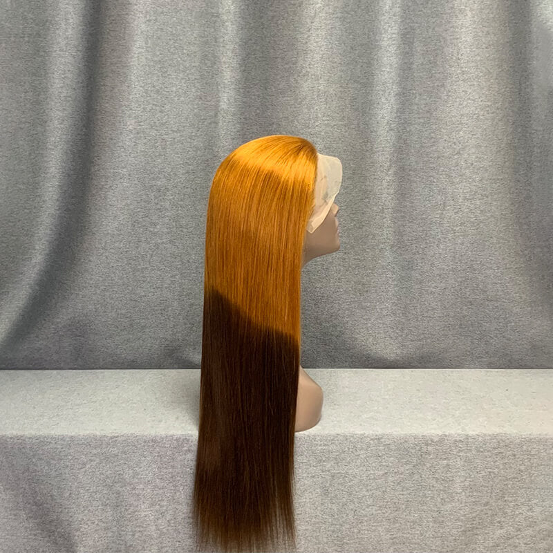 Ombre Wig 13x4 Lace Front Straight Virgin Human Hair Golden/#4 Color