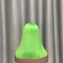 Load image into Gallery viewer, Lime Green Bob Wig Straight 13x4 Lace Front Human Hair
