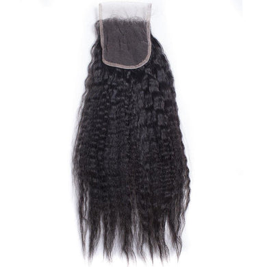 Kinky Straight 4×4 Lace Closure Virgin Human Hair Extensions - Ross Pretty Hair Official