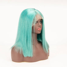 Load image into Gallery viewer, Dusty Blue Color 13×4 Lace Front Wigs Bob Straight Virgin Human Wig

