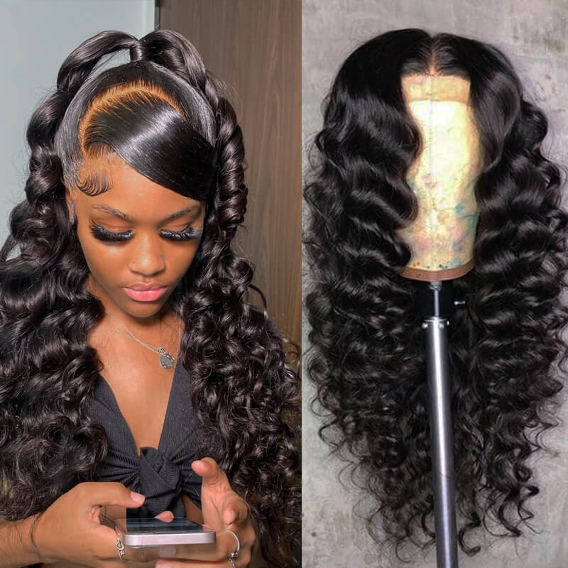 Loose Deep Wave 360 Lace Wigs With Baby Hair And Pre-plucked Hair