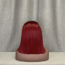 Load image into Gallery viewer, short burgundy bob wig 14 inch
