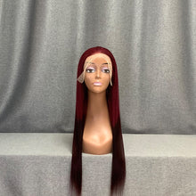 Load image into Gallery viewer, Burgundy/ #2 Ombre Colored 13x4 Lace Front Virgin Human Hair Wig
