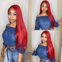 Load image into Gallery viewer, Red 13×6 Lace Front Wig Straight
