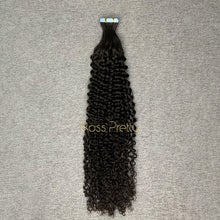 Load image into Gallery viewer, #1b Kinky Curly Tape In Human Hair Extensions 20 Pieces/ Pack
