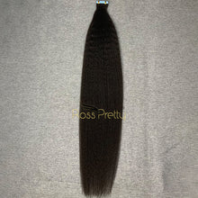 Load image into Gallery viewer, #1b Kinky Straight Tape In Human Hair Extensions
