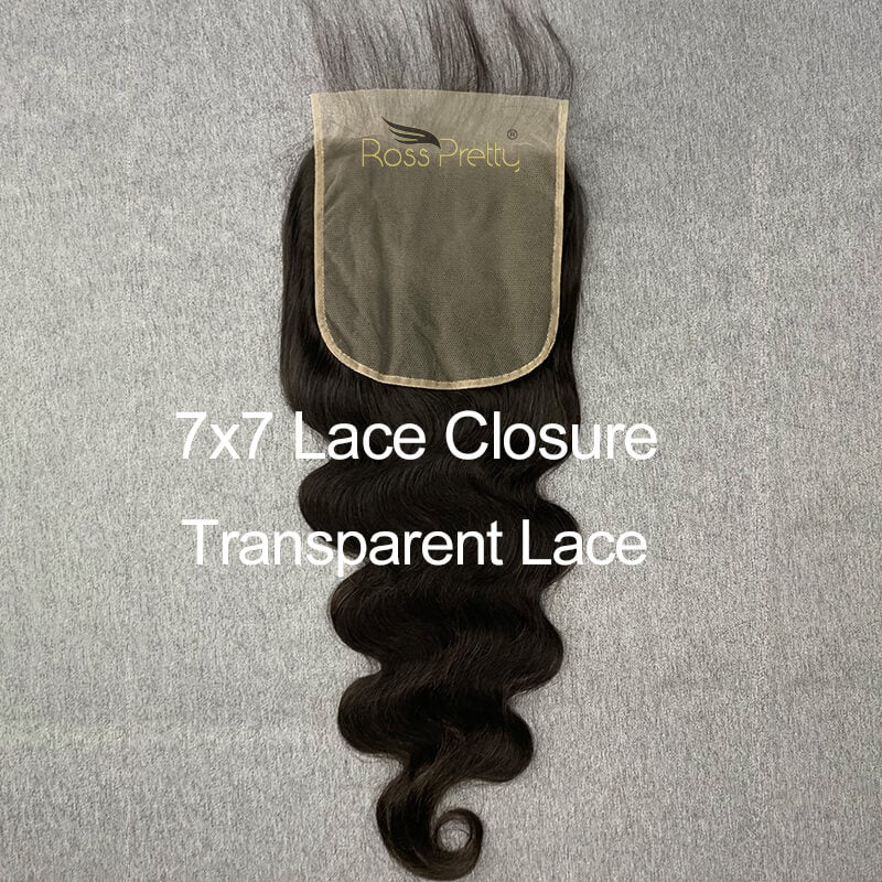 Body Wave Hair 7x7 Lace Closure With Baby Hair 100% Human Hair