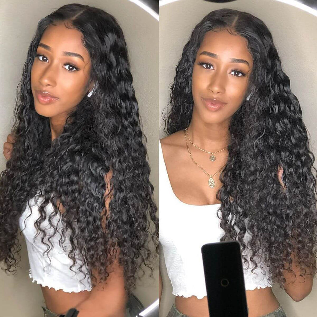 Water Wave 4×4 Lace Closure Wig Human Hair Wigs