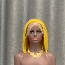 Load image into Gallery viewer, Yellow Bob Lace Front Wig Human Hair
